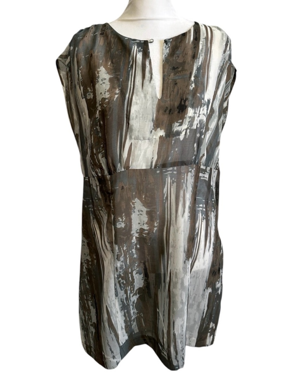 CAbi Neutral Brushstroke Blouse - Gray & Brown style 651 size M